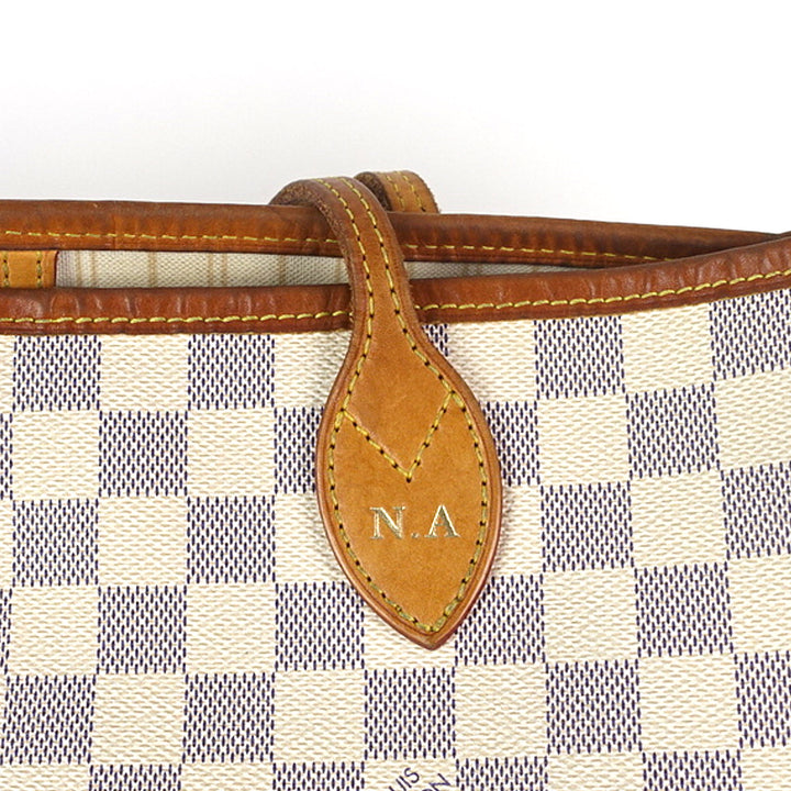 neverfull gm damier azur canvas tote bag with pouch