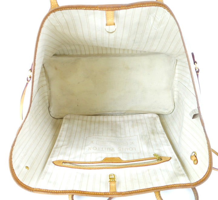 neverfull gm damier azur canvas tote bag with pouch