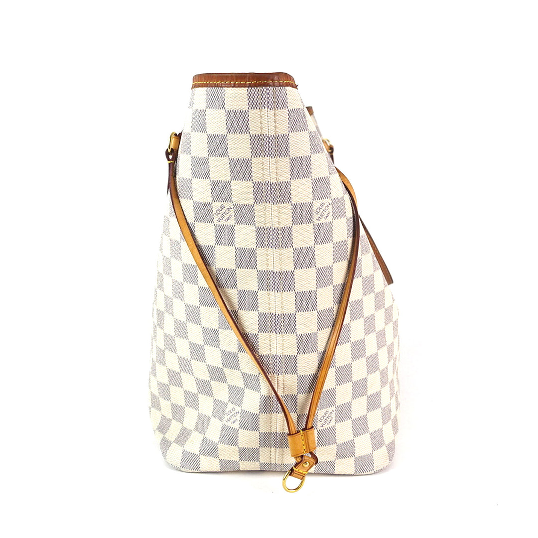 neverfull gm damier azur canvas tote bag with pouch