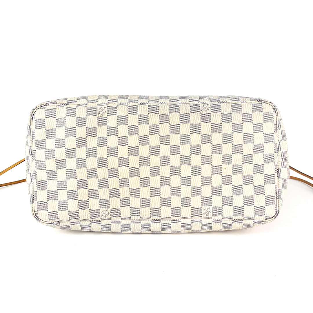 neverfull gm damier azur canvas tote bag with pouch