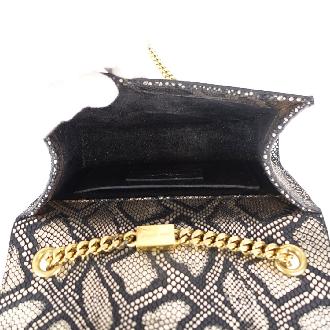 snakeskin print calf leather bag