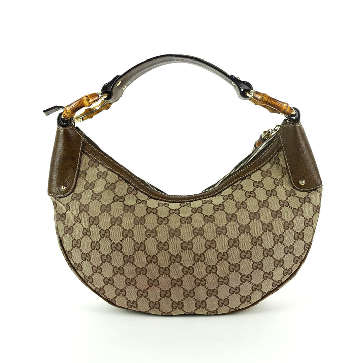 monogram canvas bamboo rings hobo bag