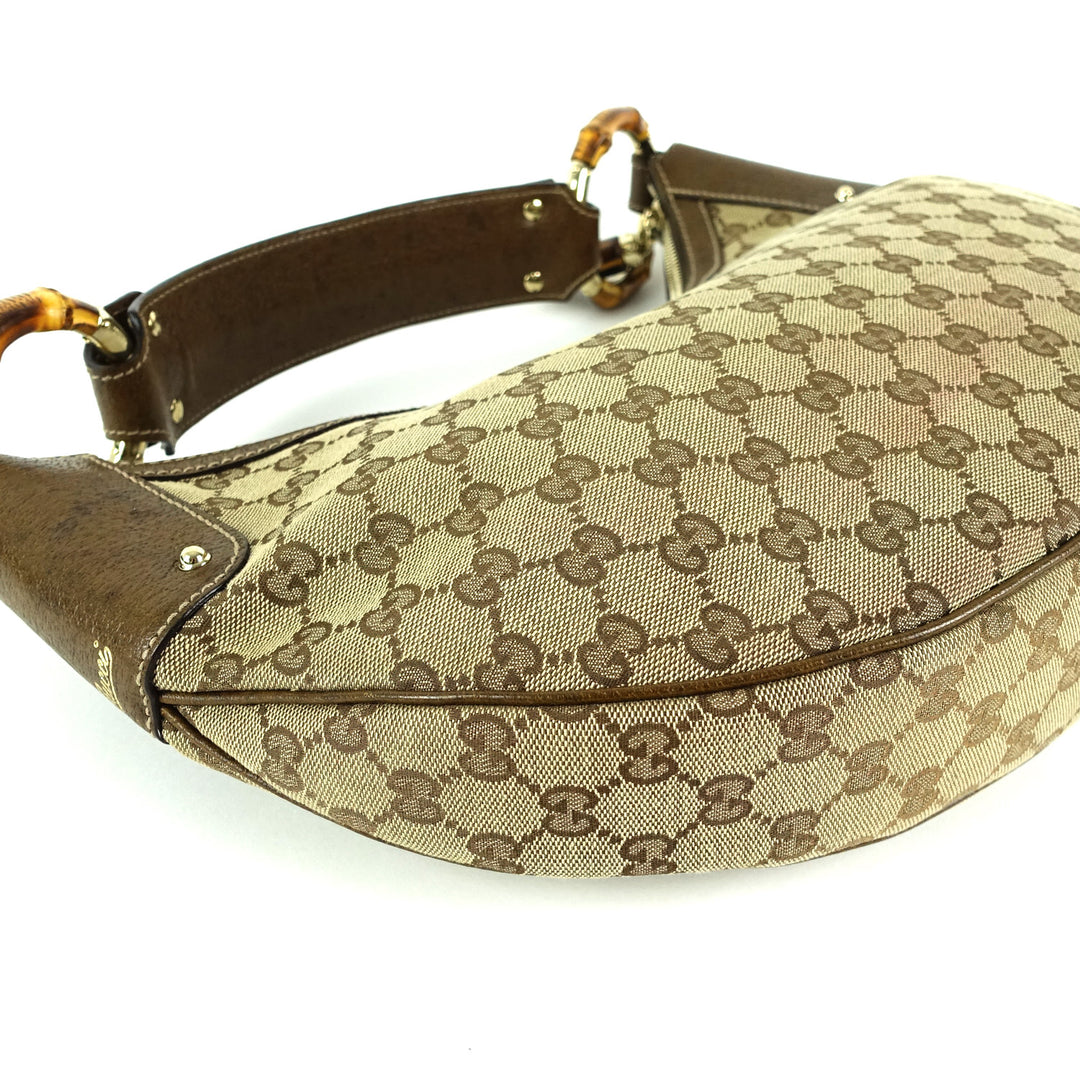 monogram canvas bamboo rings hobo bag