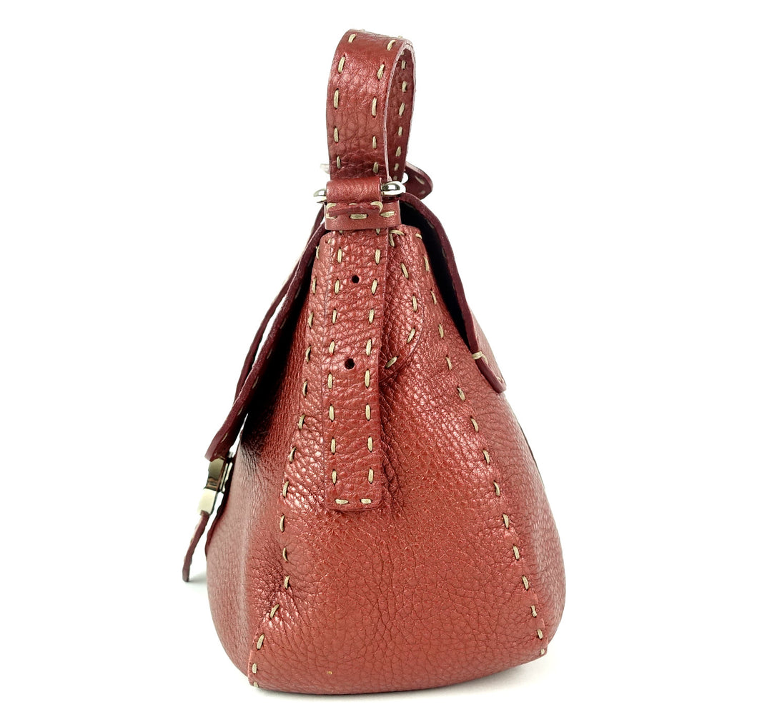 selleria pebbled leather flap bag