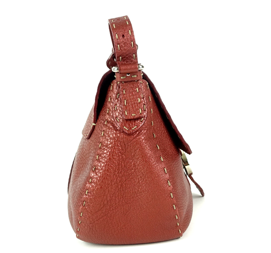 selleria pebbled leather flap bag