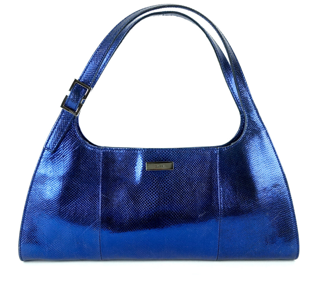 snakeskin leather shoulder bag