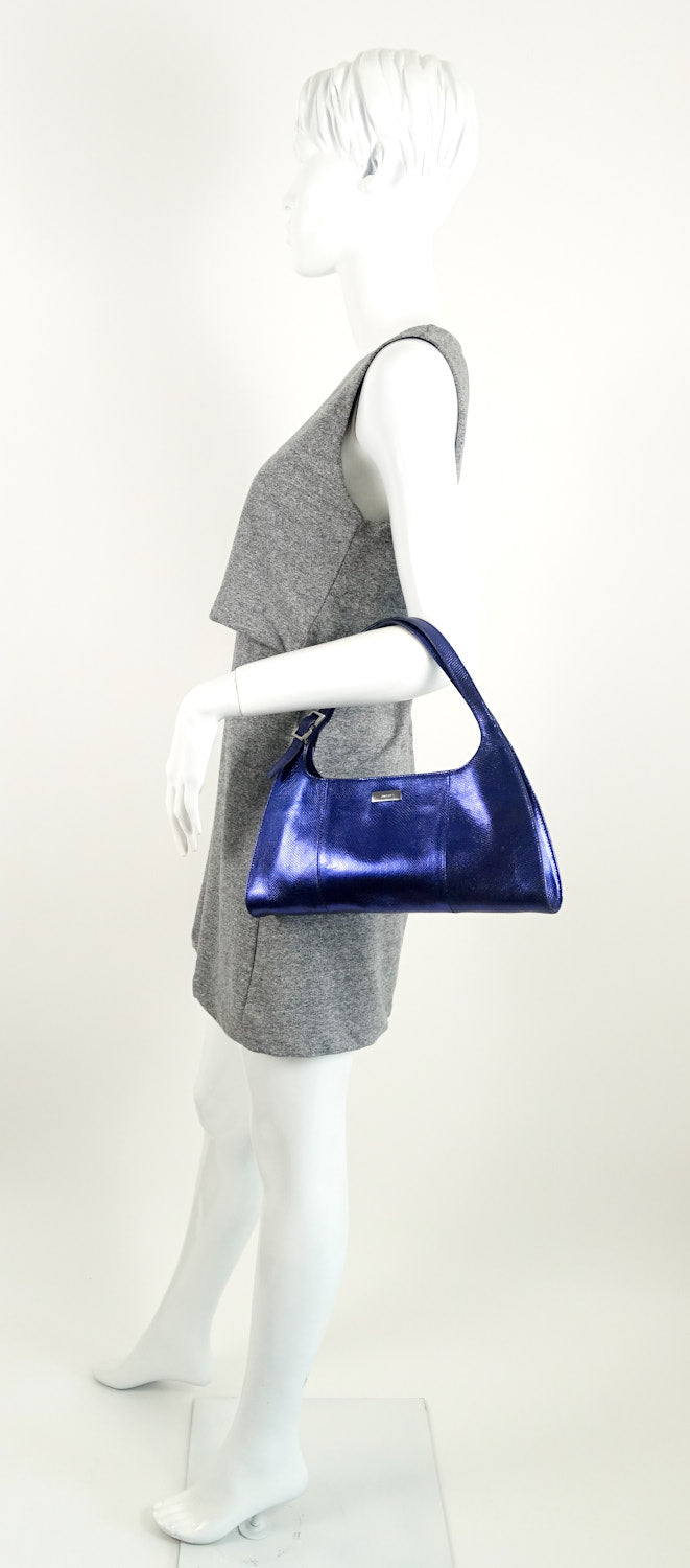 snakeskin leather shoulder bag