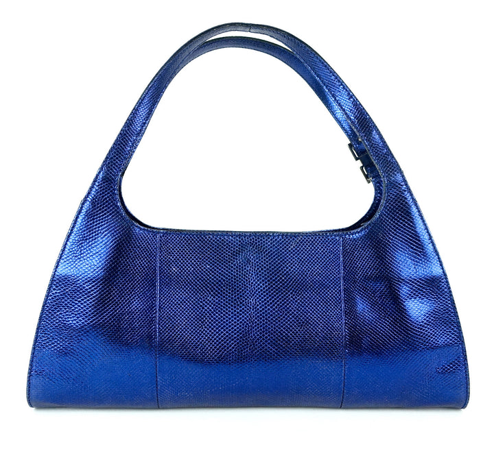 snakeskin leather shoulder bag
