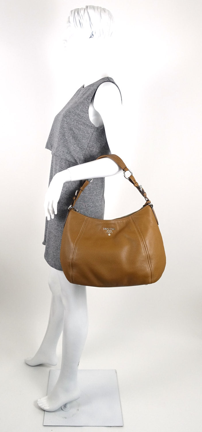 phenix vitello daino leather hobo bag