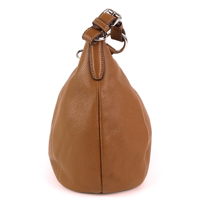 phenix vitello daino leather hobo bag