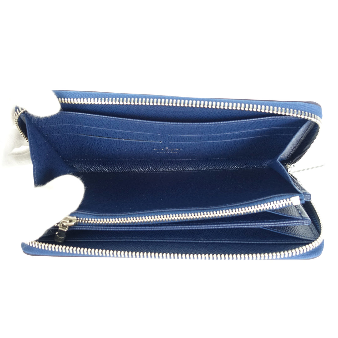 zippy navy blue epi leather wallet