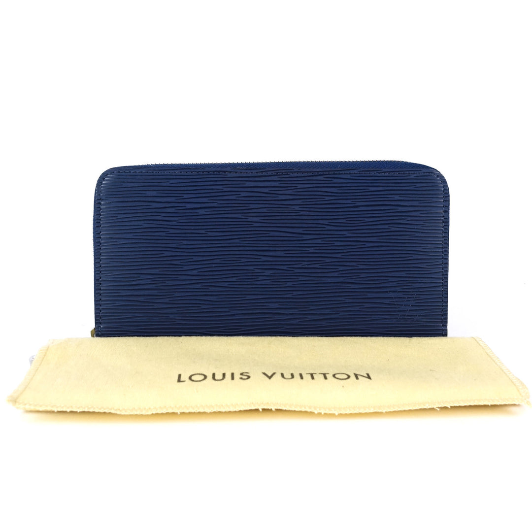 zippy navy blue epi leather wallet