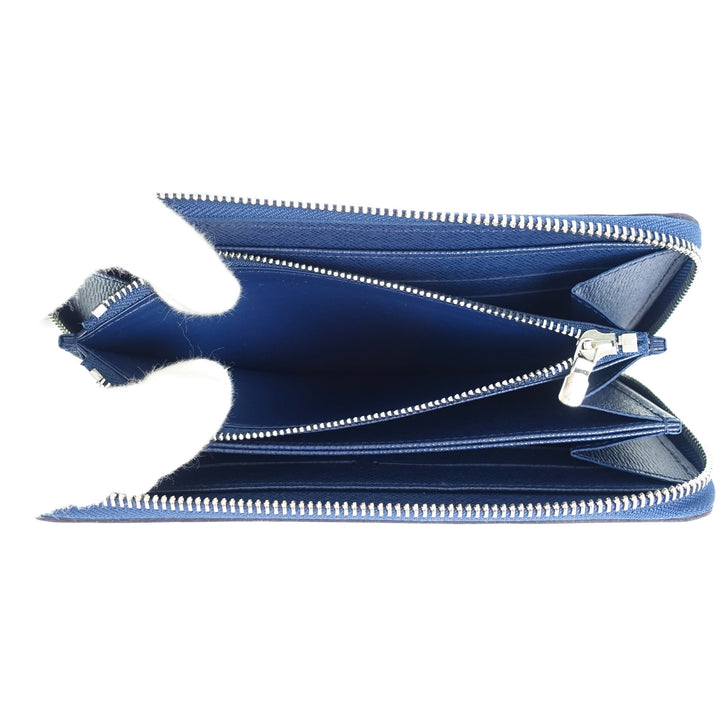 zippy navy blue epi leather wallet
