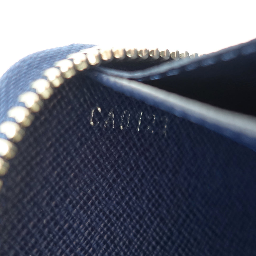 zippy navy blue epi leather wallet