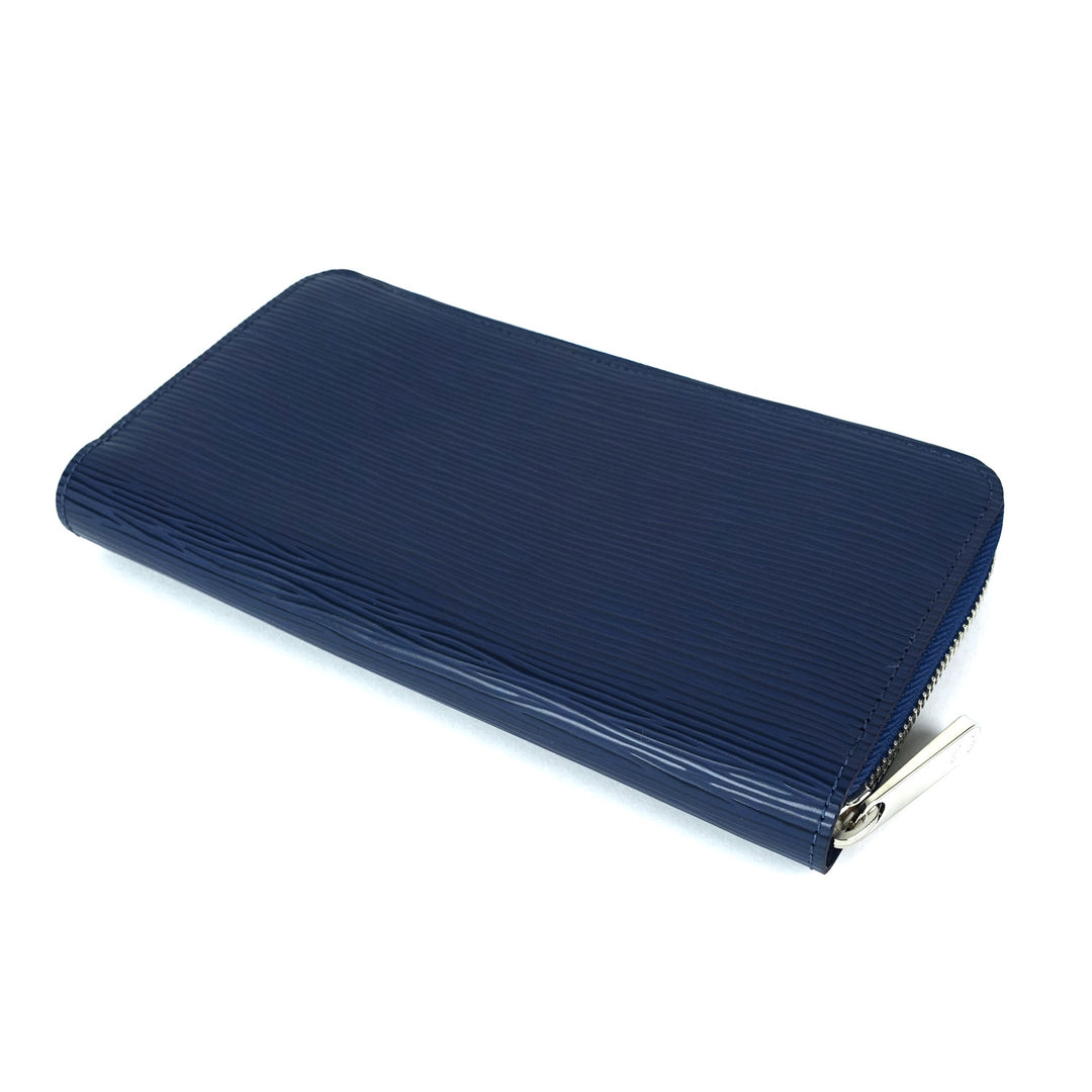 zippy navy blue epi leather wallet