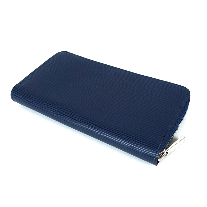 zippy navy blue epi leather wallet
