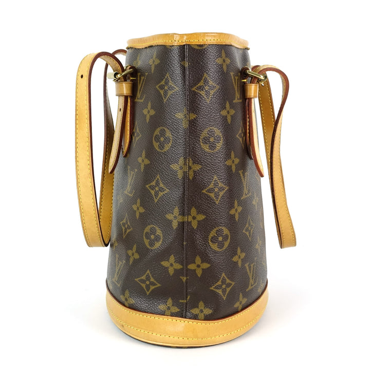 bucket pm monogram canvas shoulder bag with pouch