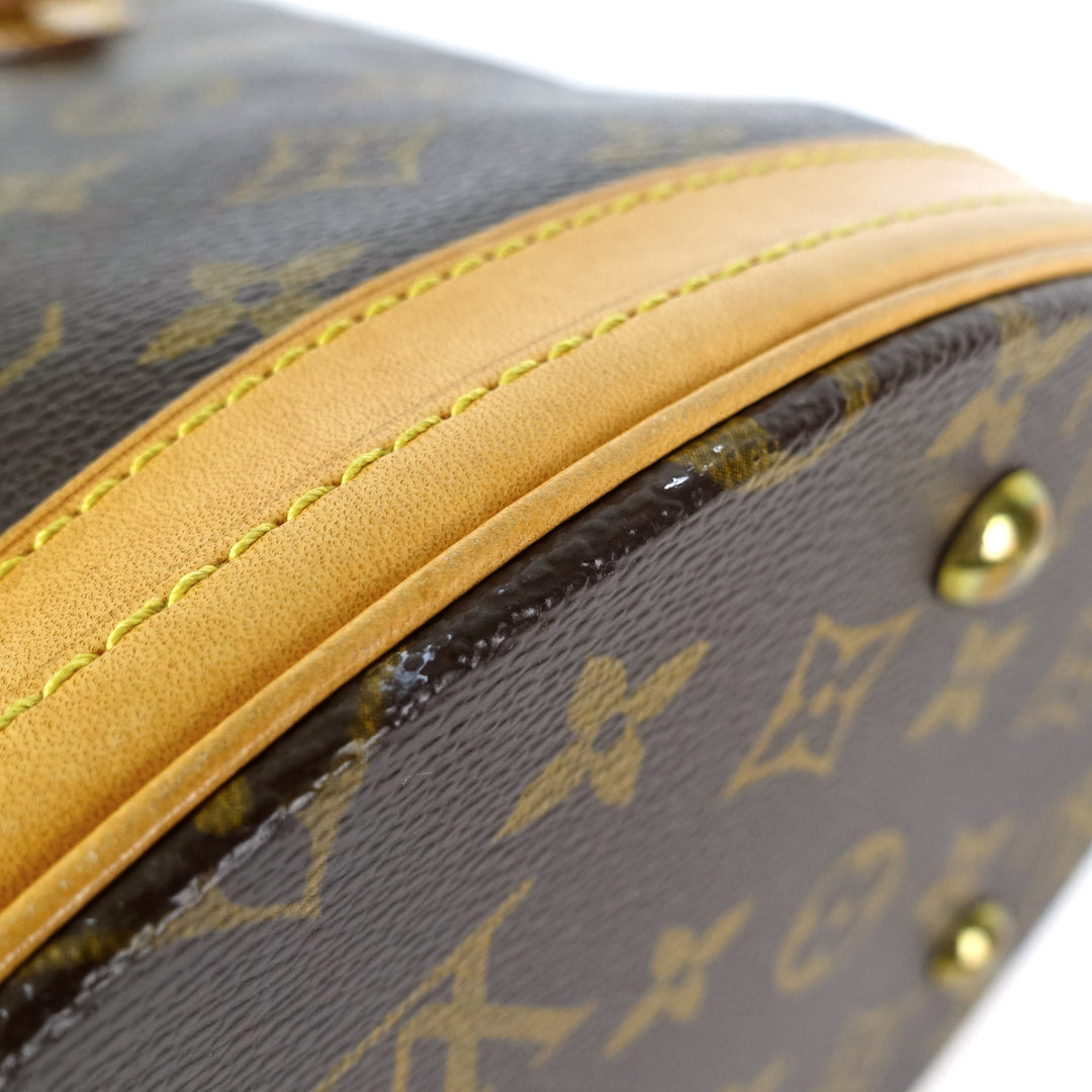 bucket pm monogram canvas shoulder bag with pouch
