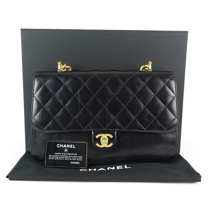 straight line calfskin leather flap bag