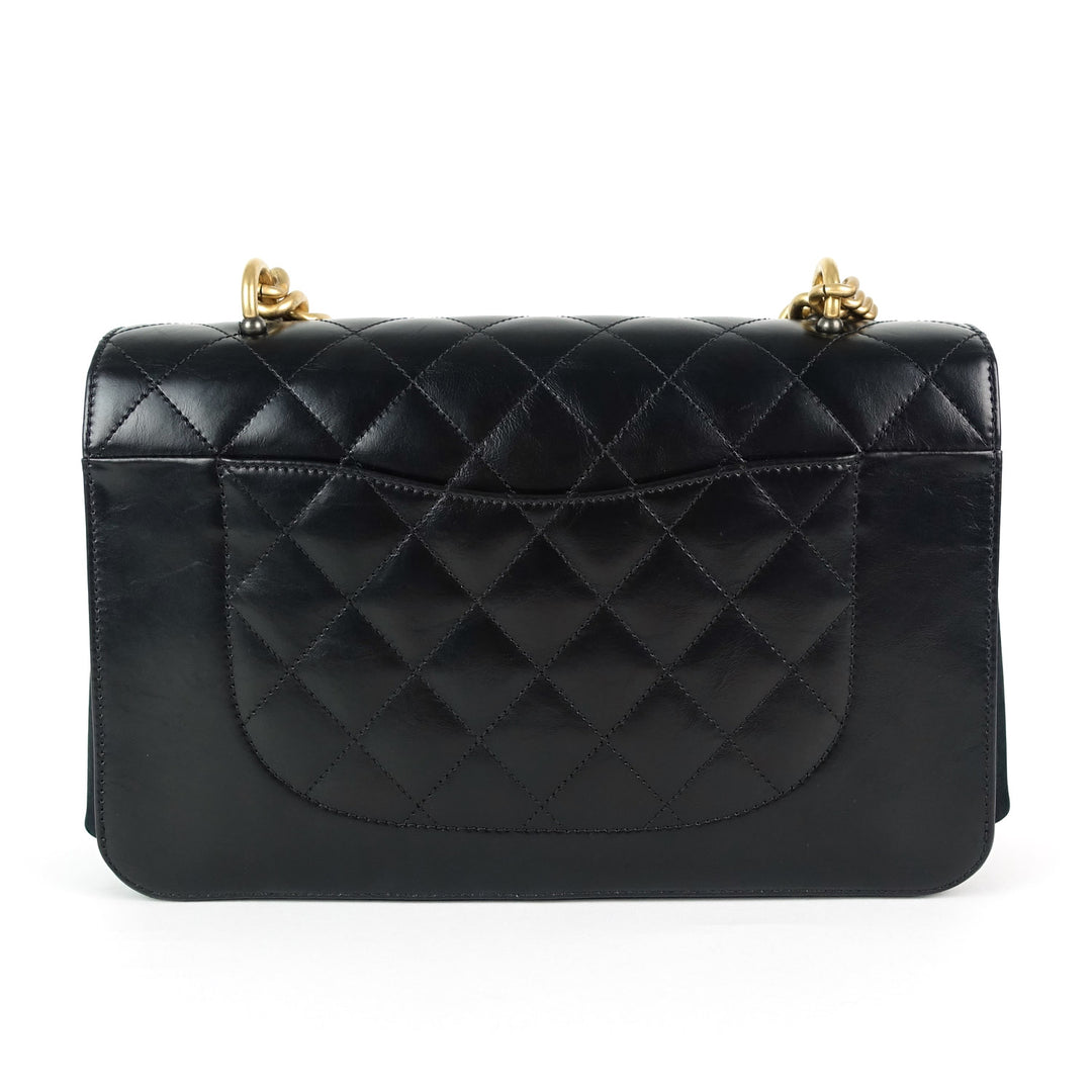 straight line calfskin leather flap bag
