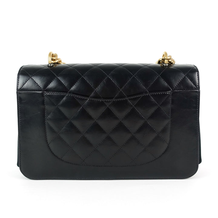 straight line calfskin leather flap bag