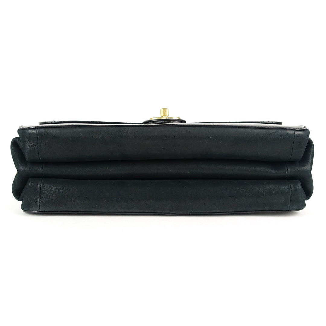 straight line calfskin leather flap bag