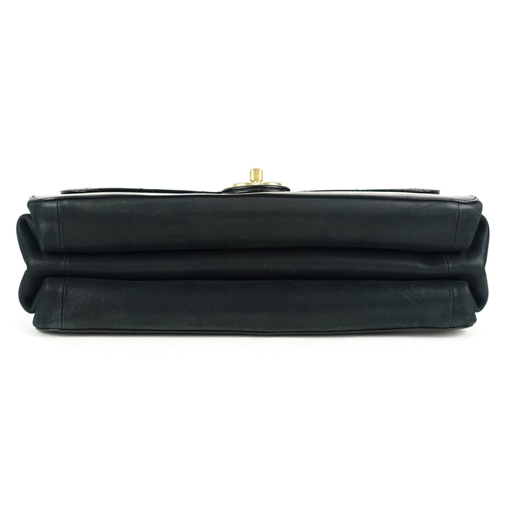 straight line calfskin leather flap bag