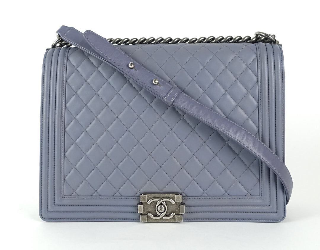boy flap large lambskin leather bag