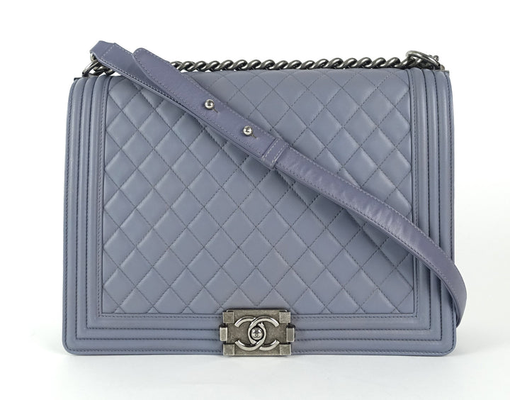 boy flap large lambskin leather bag