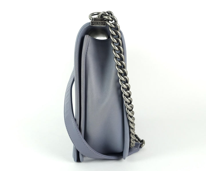 boy flap large lambskin leather bag
