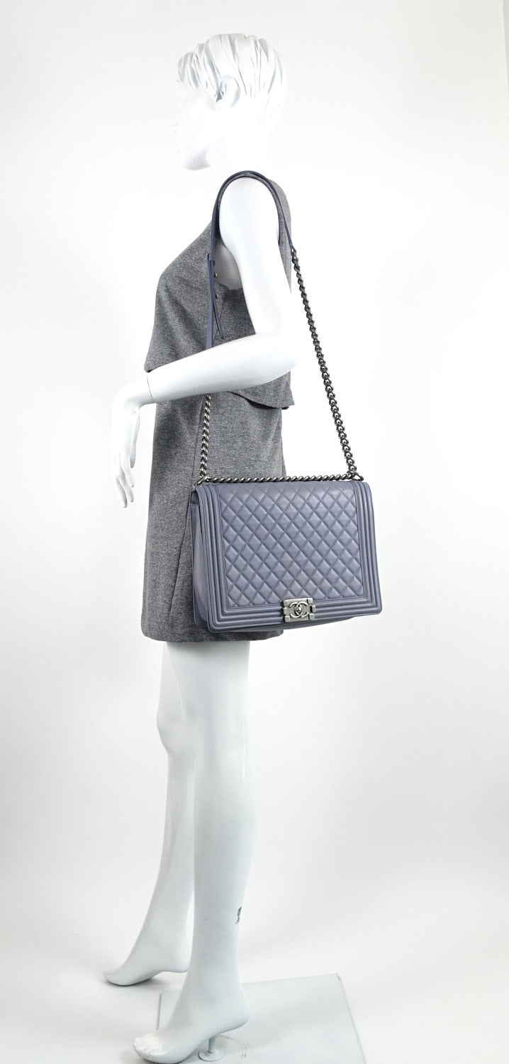 boy flap large lambskin leather bag