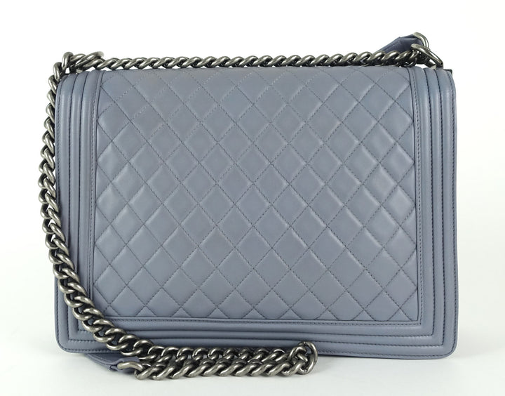 boy flap large lambskin leather bag