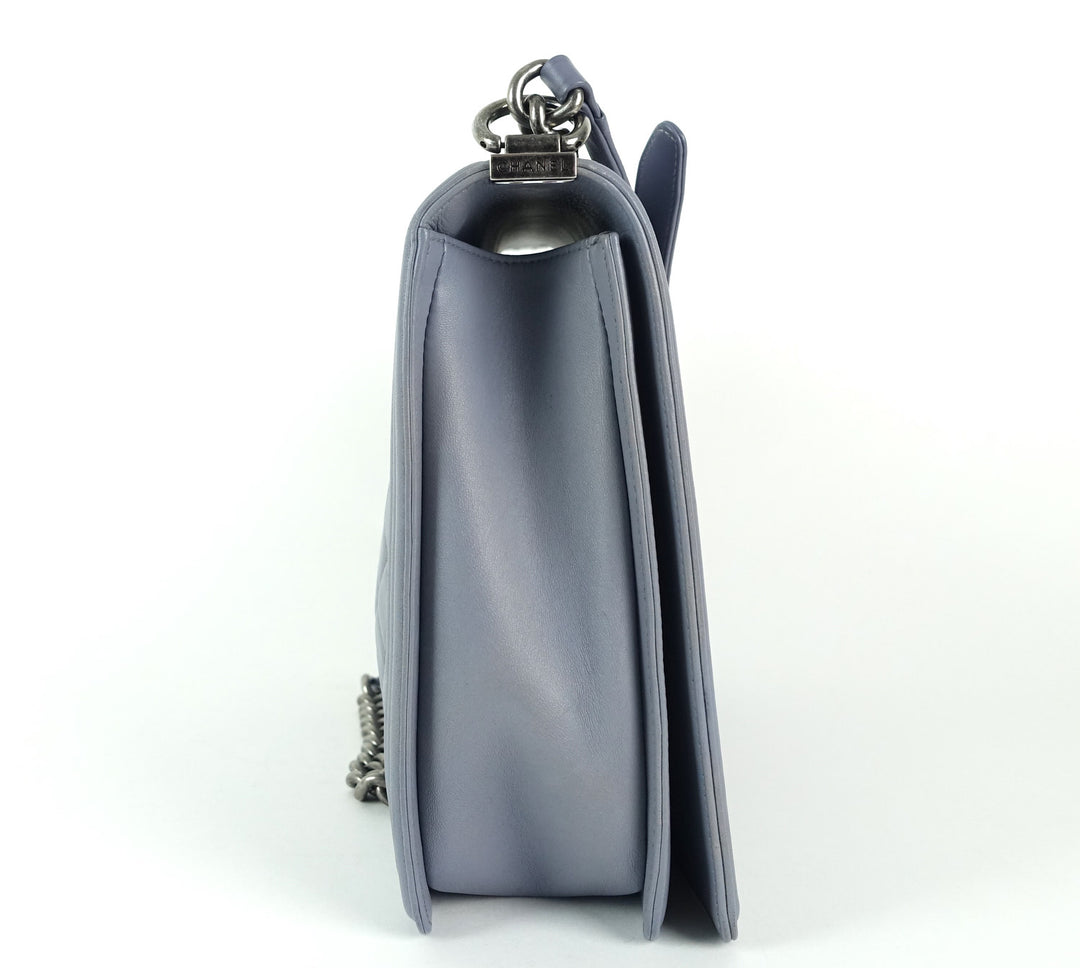 boy flap large lambskin leather bag