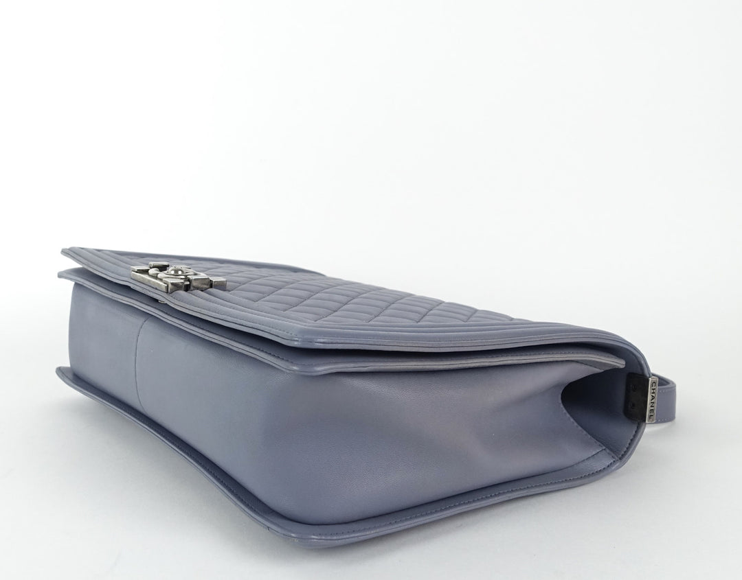 boy flap large lambskin leather bag