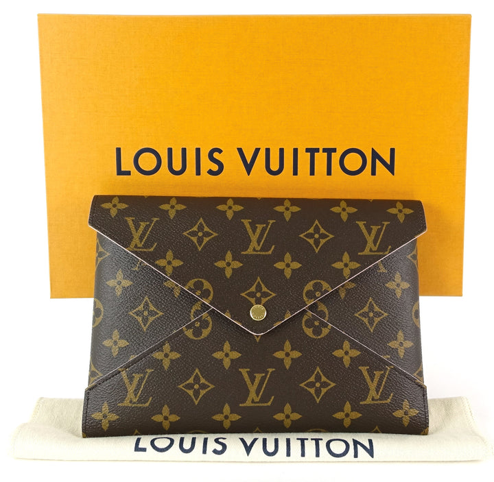 kirigami large monogram canvas clutch bag