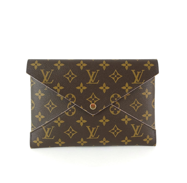kirigami large monogram canvas clutch bag