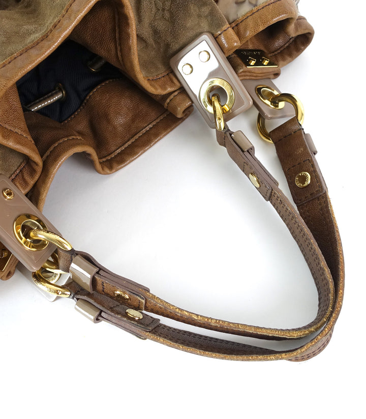 irene monogram suede hobo bag