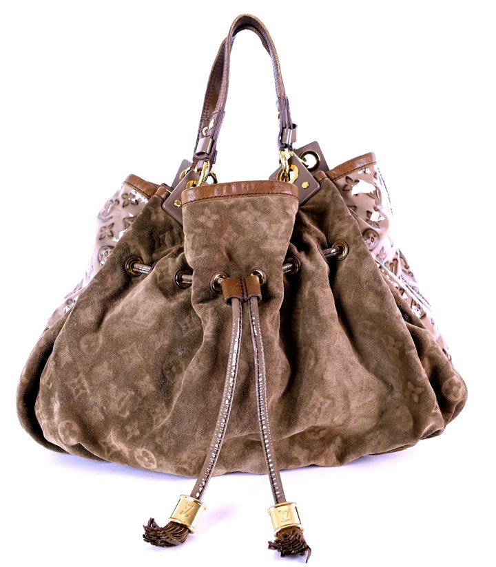 irene monogram suede hobo bag