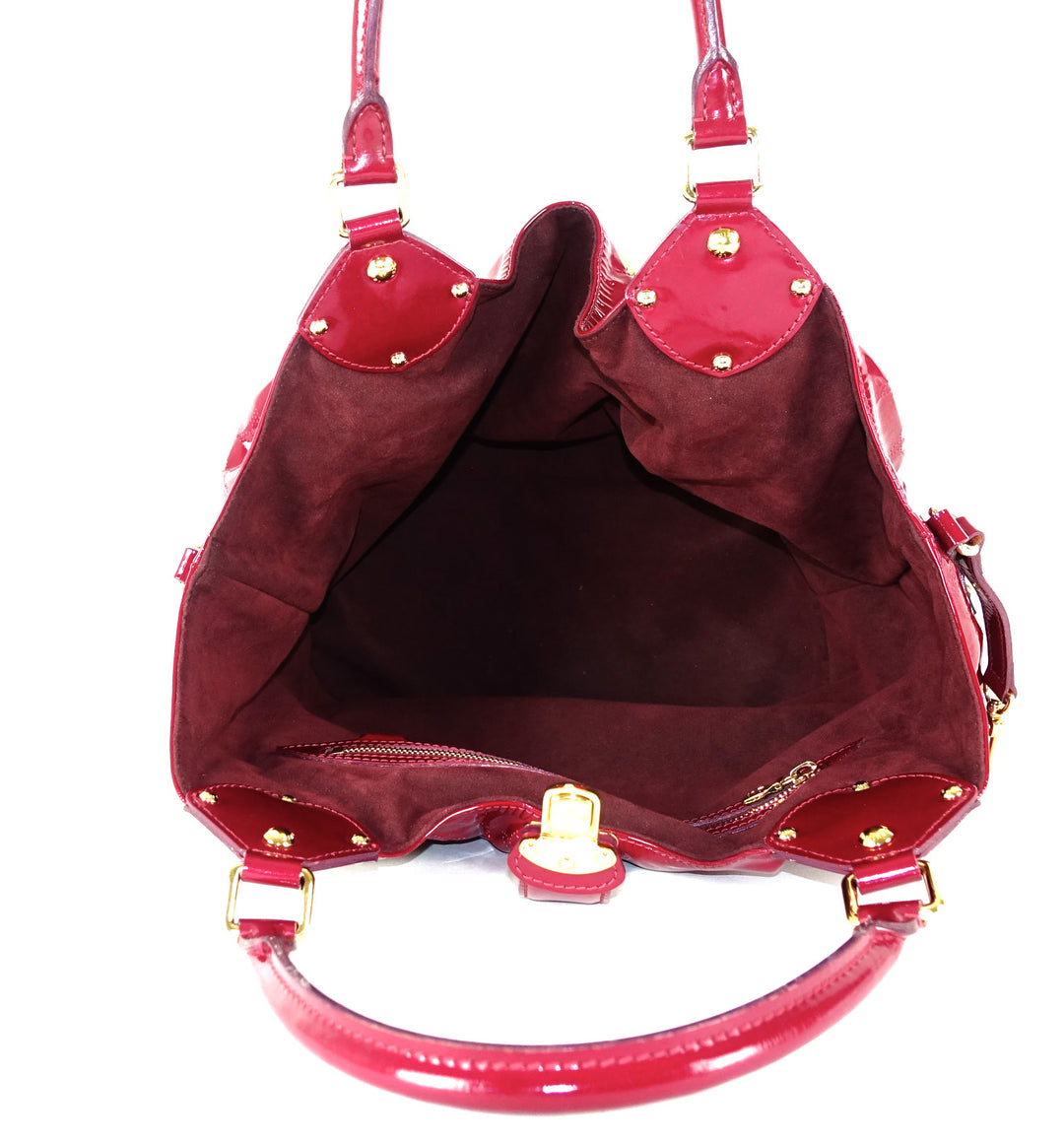 surya mahina patent leather hobo bag