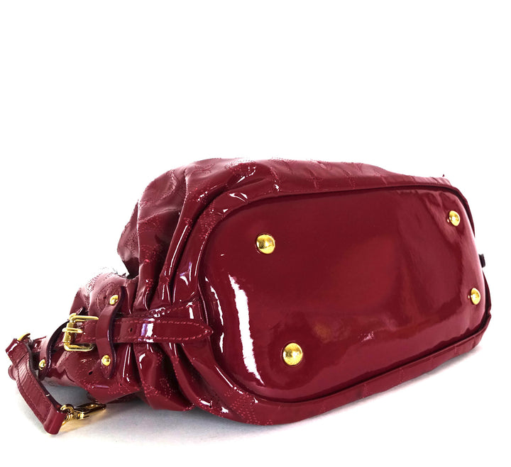 surya mahina patent leather hobo bag