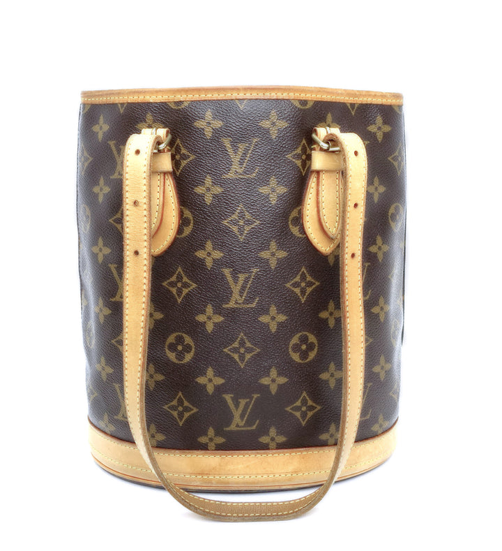 petit bucket monogram canvas shoulder bag with pochette bag