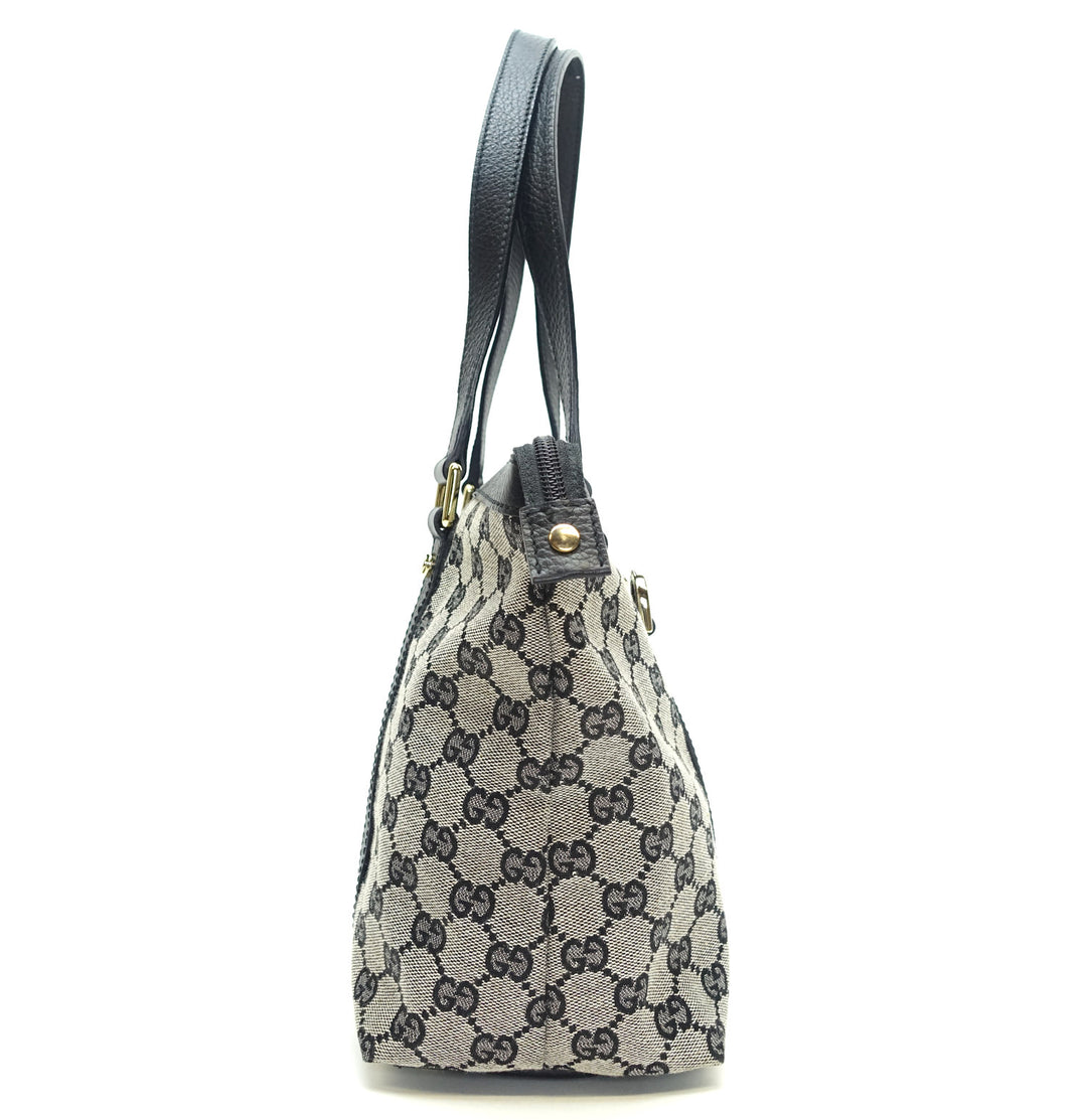 abbey monogram canvas zip tote bag