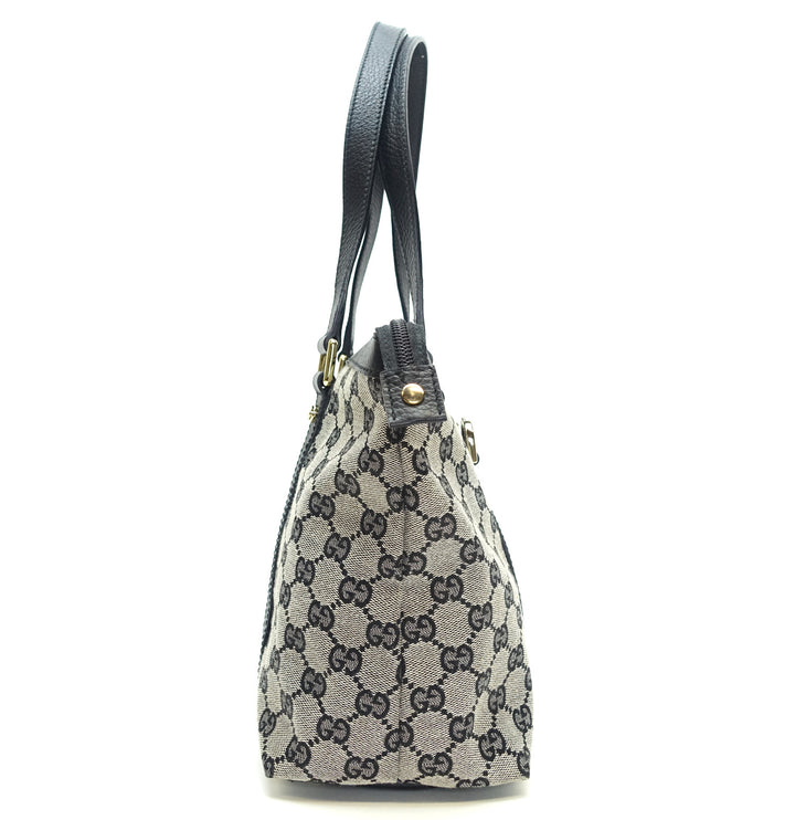 abbey monogram canvas zip tote bag