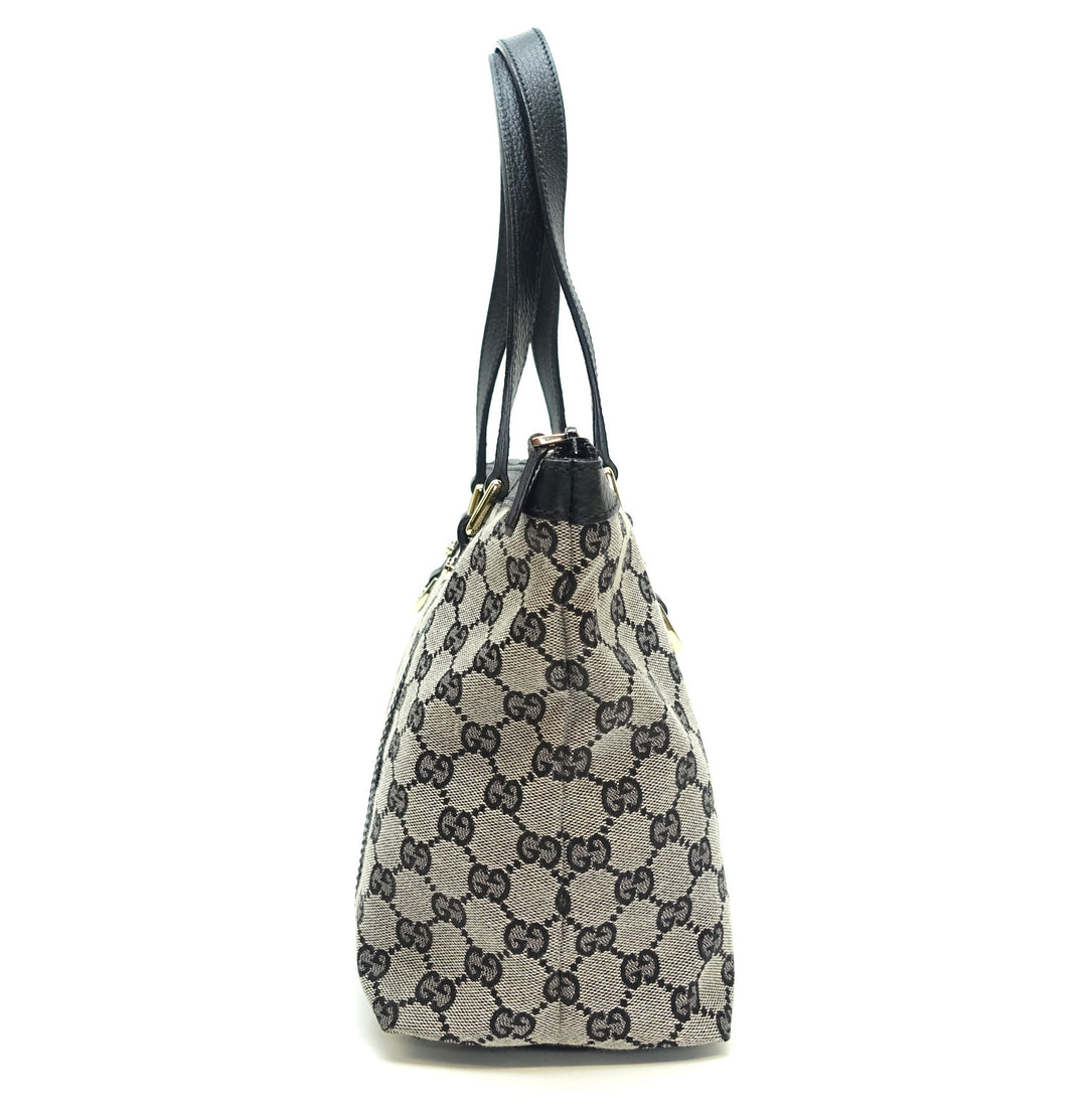 abbey monogram canvas zip tote bag