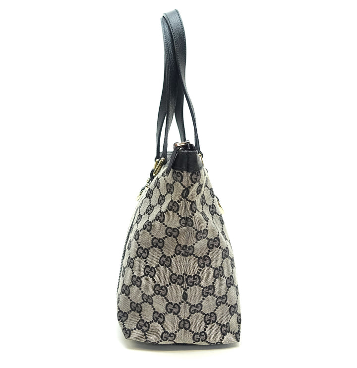 abbey monogram canvas zip tote bag