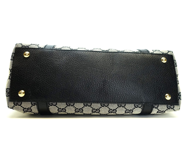 abbey monogram canvas zip tote bag