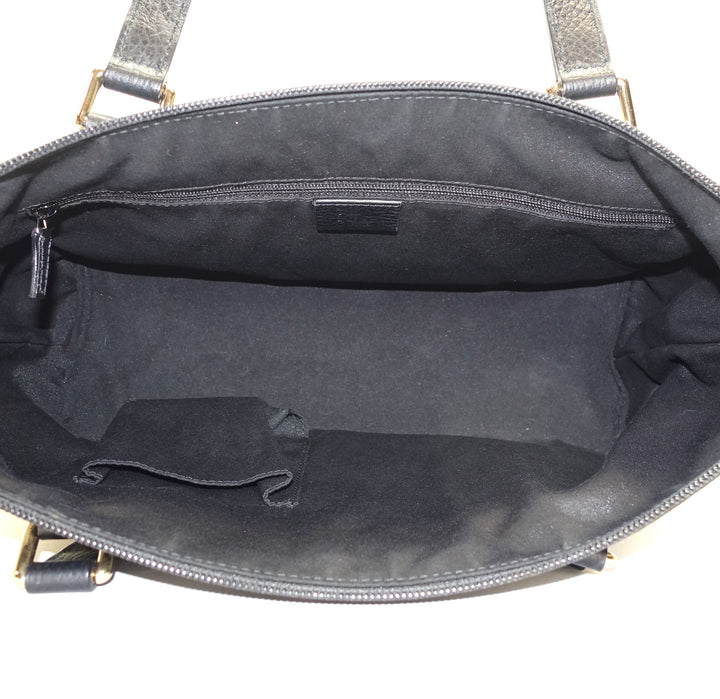 abbey monogram canvas zip tote bag
