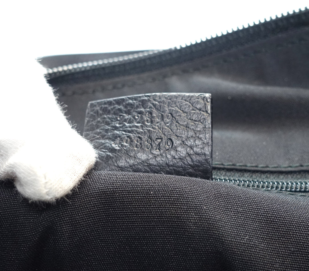 abbey monogram canvas zip tote bag