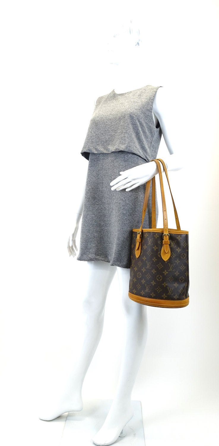 petit bucket monogram canvas tote bag