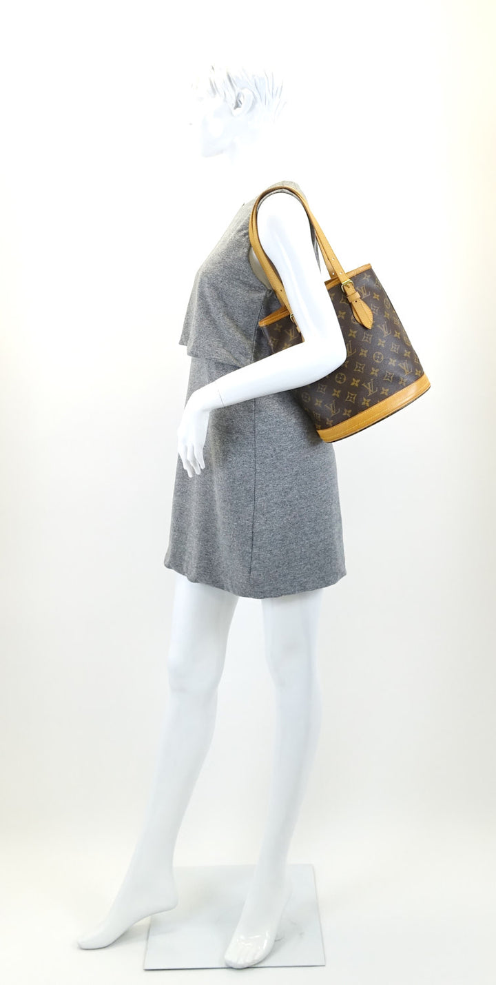 petit bucket monogram canvas tote bag